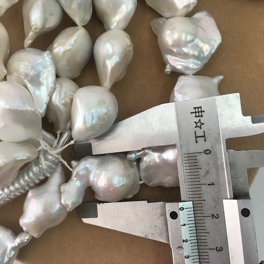 pearl beads,100% Nature freshwater loose pearl with  baroque shape, BIG BAROQUE shape pearl .16-24 mm,nature white white color