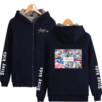 

LUCKYFIRDAY stray kids Zipper Hoodies Warm Parkas Kpop New Korean Style Streetwear Men/women Harajuku Zippers Hoodies Parkas