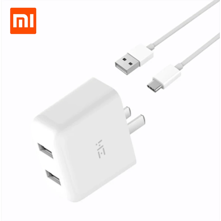 

Xiaomi Ecological Chain Products ZMI USB Dual Port Charger QC3.0 Portable Fast Charger Set + 1m Type-C Charging Cable Charger