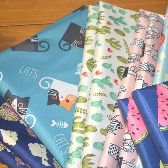 

40style cartoon printing PVC Oxford fabric waterproof bag cloth storage box tablecloth wardrobe diy textiles patch fabric C588