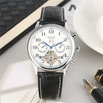 

YISUYA Skeleton Watch Self Wind Automatic Mechanical Watches Comfortable Strap Rome Digital Dial horloges mannen