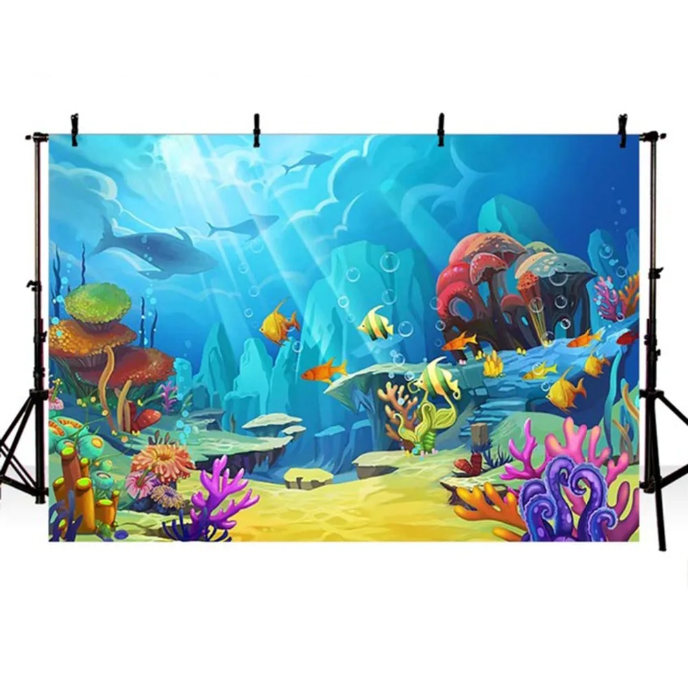 Marine Plant Fish Photography Backdrops Ocean Backdrop For Aquarium Background Photo Studio Photocall Boda | Электроника
