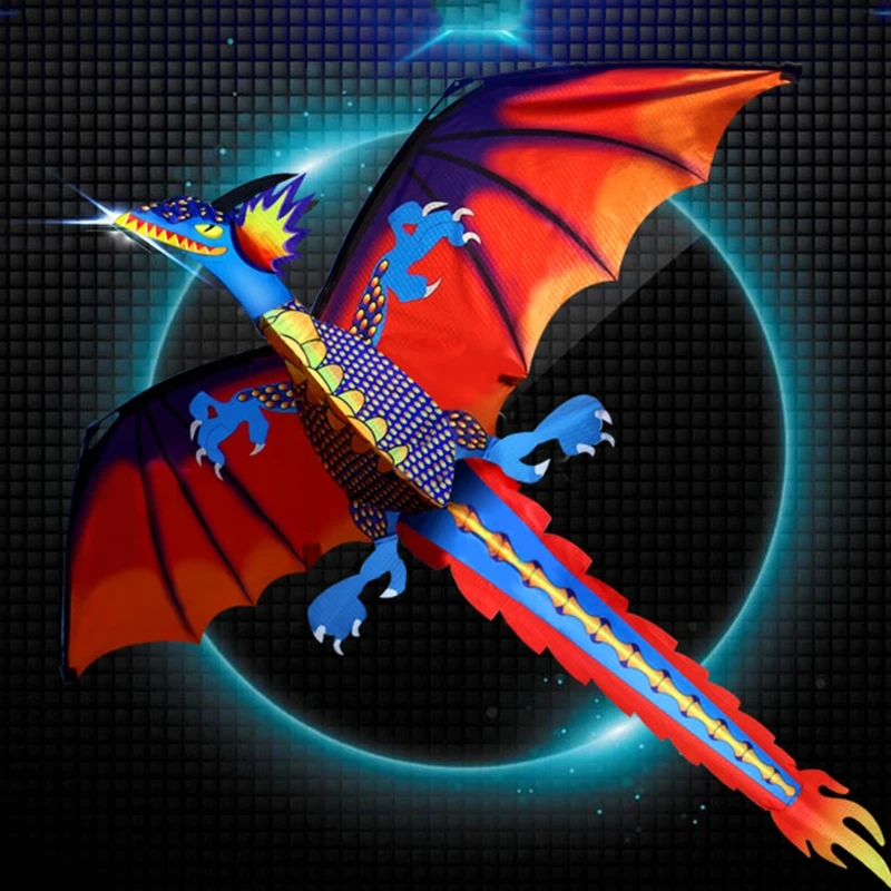 Новый 3D дракон кайт с хвост змеи для взрослых воздушных змеев Летающие Открытый 100 м кайт линии