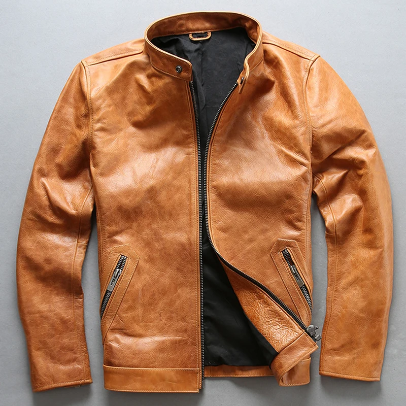 Импортная Автомобильная куртка и пальто из натуральной кожи Мужская фотопальто