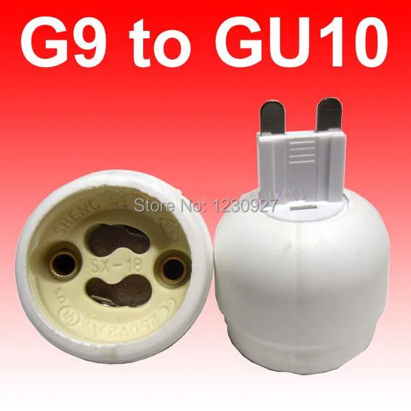 

10pcs/lot free shipping G9 to GU10 Adapter GU10 to G9 Socket GU10 Base lamp holder converter Led lighting accessories