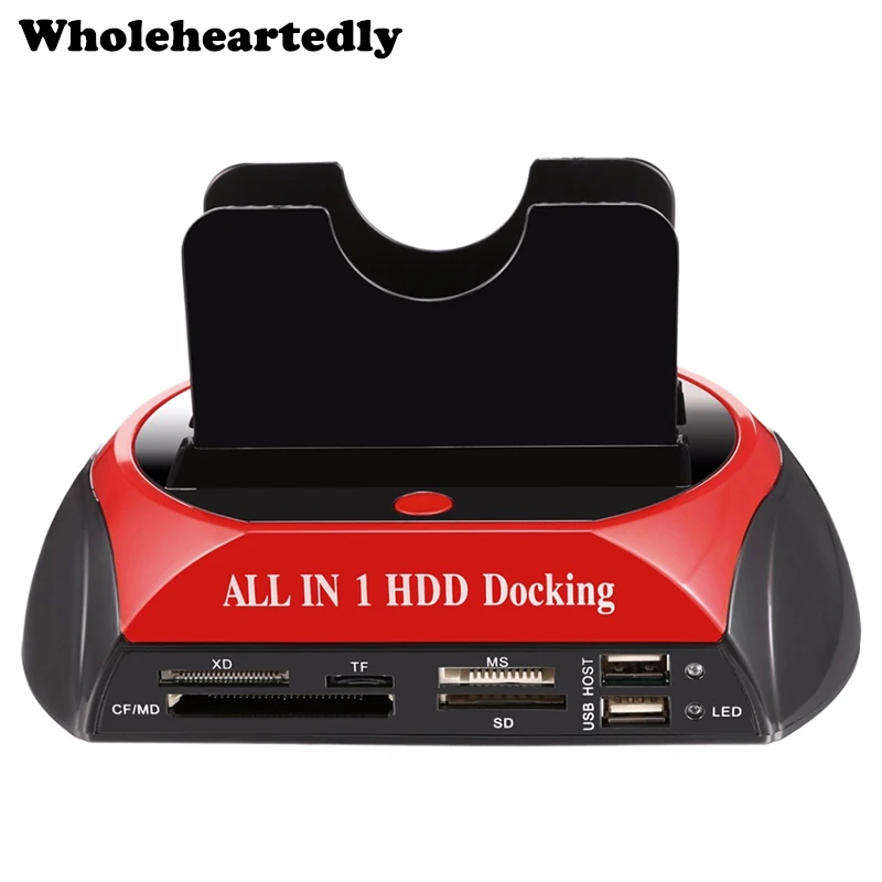 

Newest All in 1 HDD Docking Station Dual Double 2.5"/3.5" IDE SATA External HDD Box Card Reader USB Hard Drive Disk Dock
