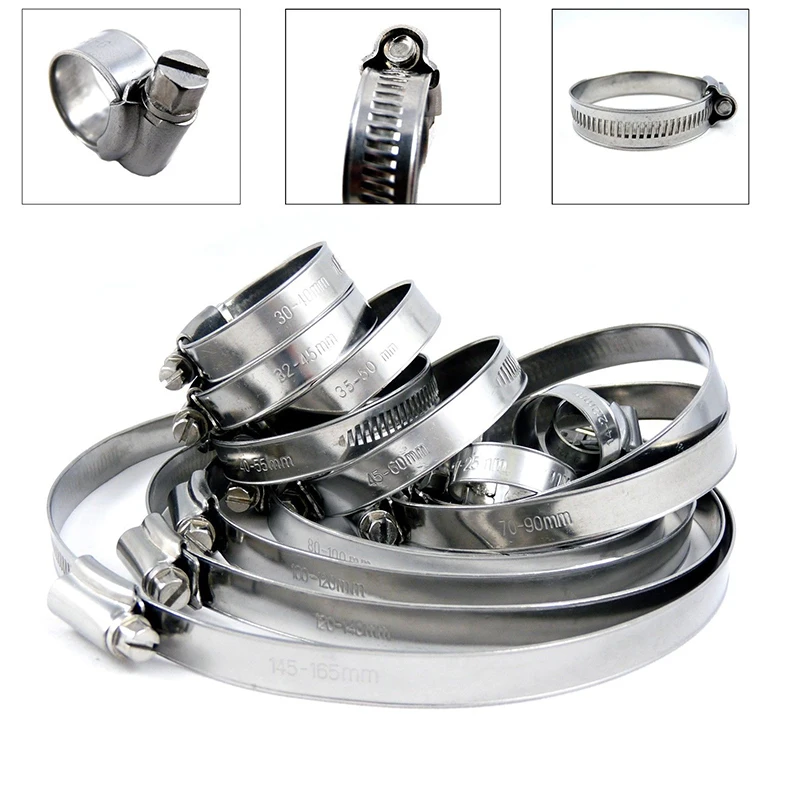 

10pcs Adjustable Stainless Steel Hose Pipe Clamps Clip Worm Drive Air Tube Clamp Fastener Fuel Line Worm Clip Mayitr