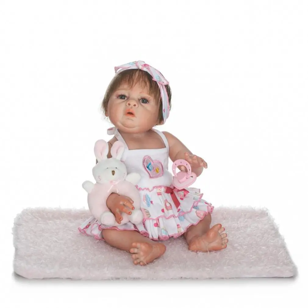 

19 inch Full Body Soft Silicone Vinyl Baby Girl Doll Newborn BabyDoll Toys Kids Babe Reborn Baby Doll Playmate Gift Baby Doll