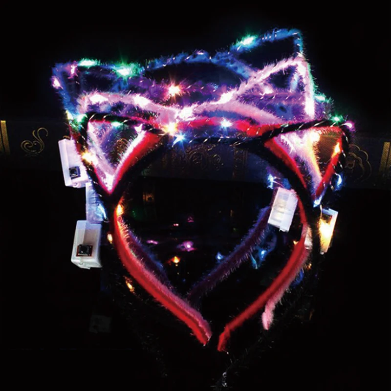 Buy Glow headband cat ears Light Up Flashing Blinking