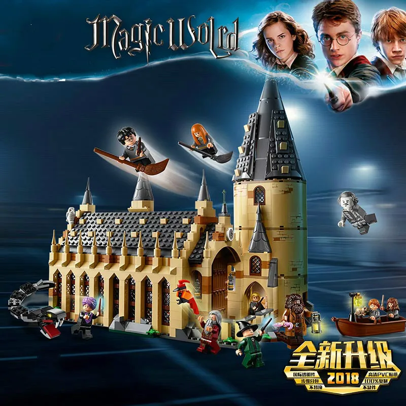 New Harry Potter Serices Hogwarts Great Hall Compatibility Legoing Harry Potter 75954 Building Blocks Toys  for Children 16052