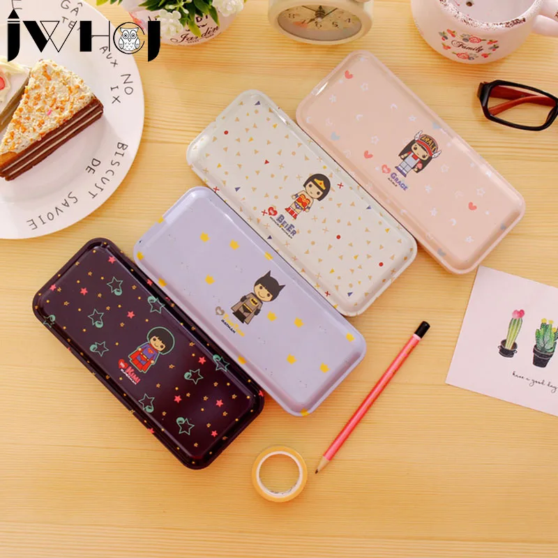 

1 x New Cartoon anime iron pencil case pen box School Supplies stationery Receive case children gift