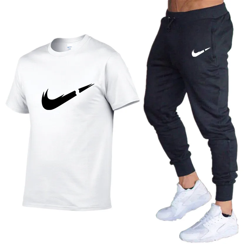 

2019 New Brand Men Sets T Shirt Mens Cotton T Shirts+pants Summer Skateboard Casual Sets Boy Skate Tracksuit Gyms Fitness Sets
