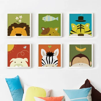 

Kawaii Simple And Ideal Animal Cartoon Canvas Art Painting Print Poster Picture Wall Inspirational Child Room Decor