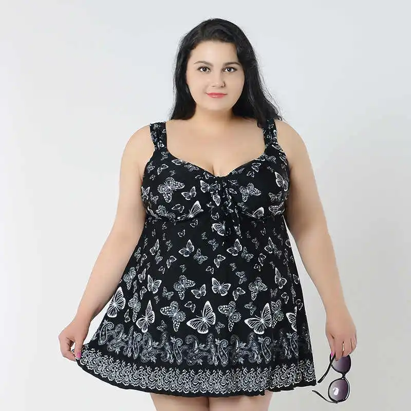 4XL 8XL большой размер купальный костюм плюс цельный женский 2019 Цветочная юбка