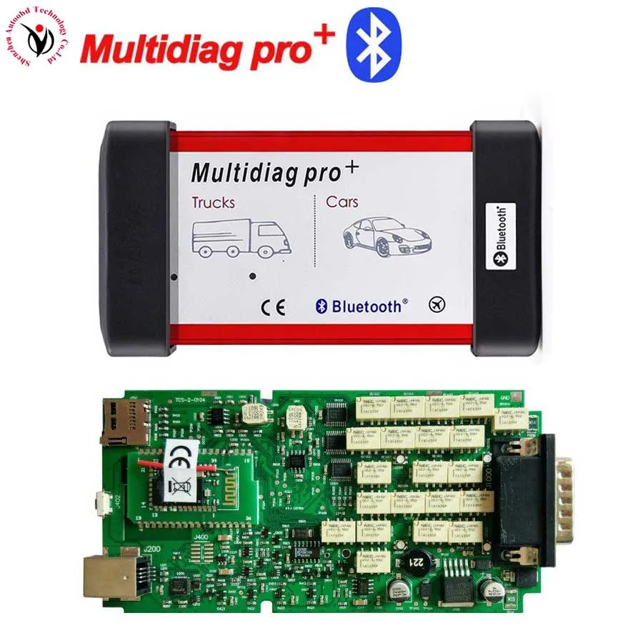 2018 DHL Бесплатная доставка VD TCS CDP Multidiag Pro + Bluetooth красный интерфейс (новый cdp + качество) одной плате зеленый PCB новый VCI V2016.R0