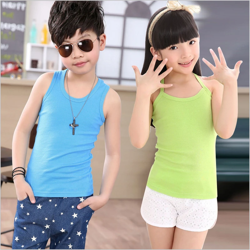 子供用コットンタンクトップ 柔らかな下着 トップ 女の子と男の子用 タンクトップとキャミソール Aliexpress