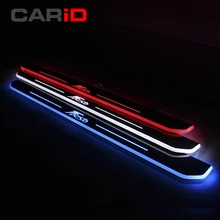 CARiD Guarnição Pedal CONDUZIU a Luz Do Carro do Peitoril Da Porta Da Placa do Scuff Via Streamer Dinâmico Lâmpada de Boas Vindas Para Ford Fiesta 2013 2014 2015 2016