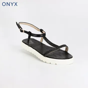 

Black sandals with rhinestone