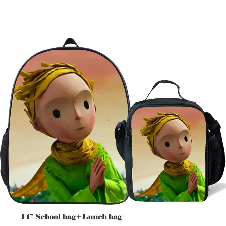 Школьная Детская сумка-рюкзак «Маленький принц», ортопедические школьные сумки для мальчиков и девочек, сумка для книг на плечо, новинка года, комплект с героями мультфильмов, поставщик - Цвет: N 2 sets (4)