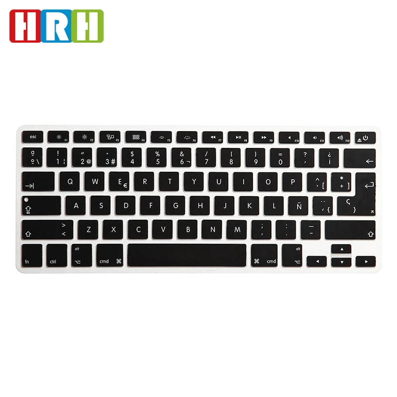 HRH ЕС США Макет испанский ESP силиконовая защитная накладка для клавиатуры Flim Обложка для Apple MacBook Pro Air retina 13 15 17 до