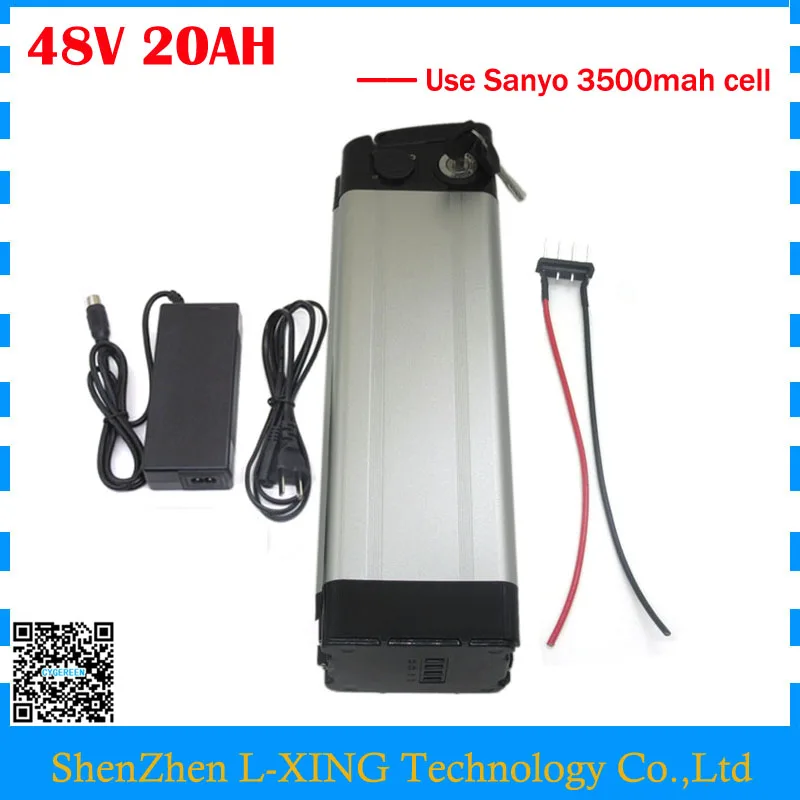 Free customs duty 48v 20ah lithium ion battery 48V 1000W battery silver fish use NCR18650GA 3500mah cell 30A BMS