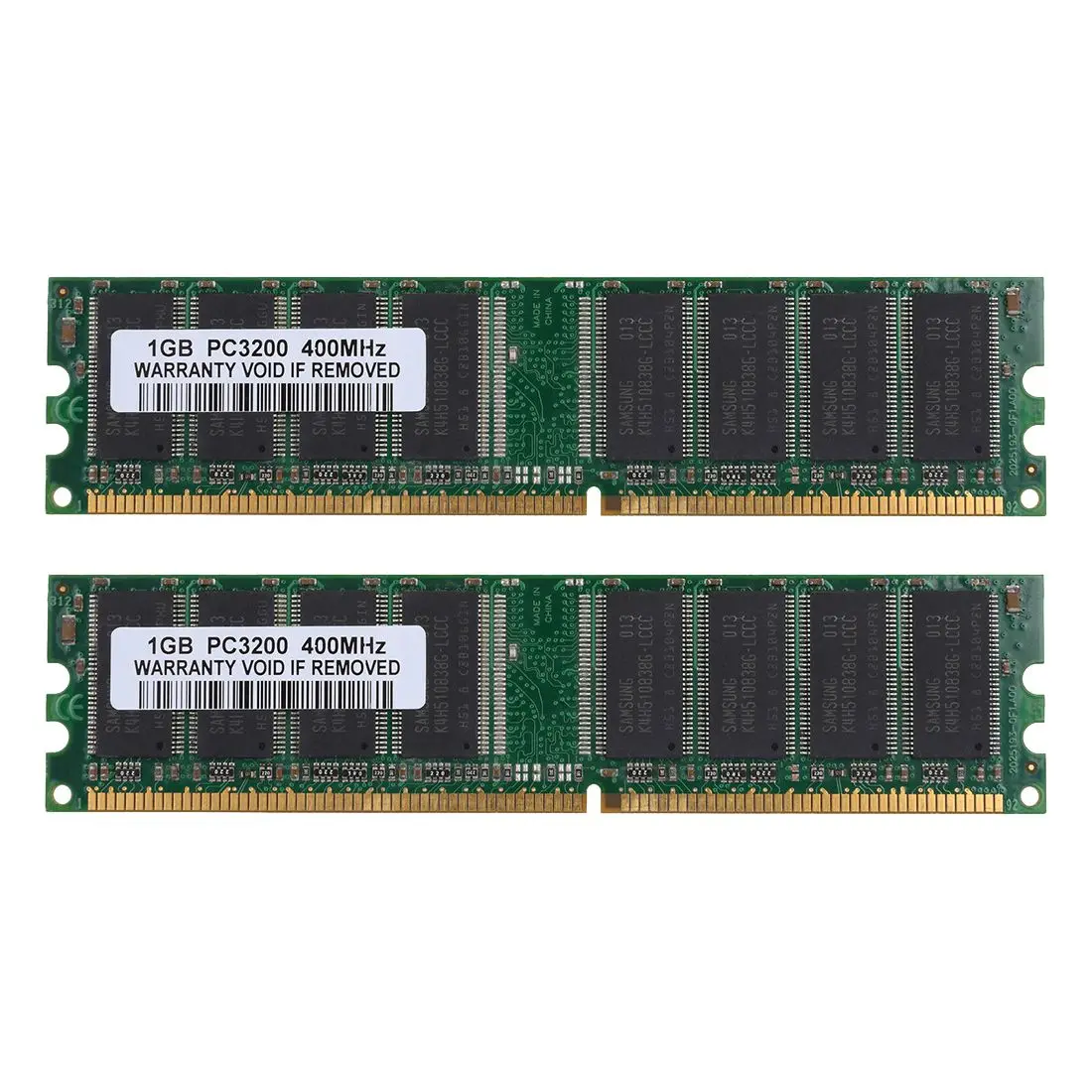  4GB Kit (4x 1GB) DDR1-400MHz PC Desktop Memory PC1-3200 184pin Non-ECC DIMM Ramgreen