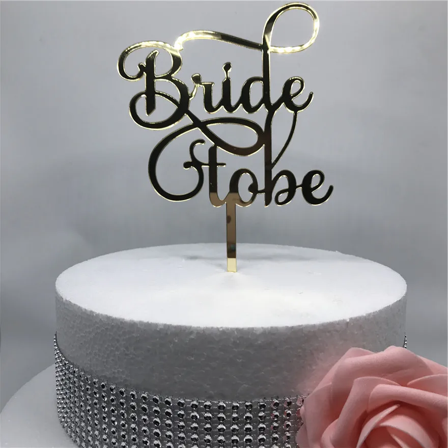 " Bride to Be" Bling Bling Gold Wedding Cake Topper for wedding