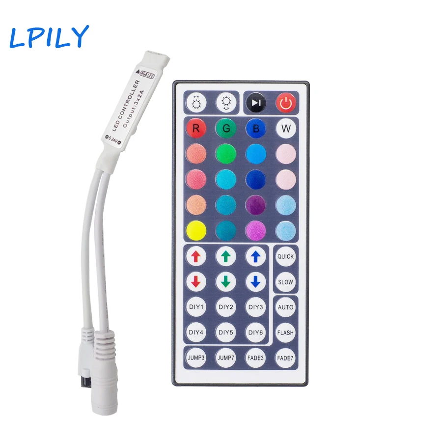 

LPILY RGB Controller Dynamic Modes and Color DC 12V 44 Keys Dimmer Switch for 5050 3528 Led Strip lamps Light 1Pcs/Lot