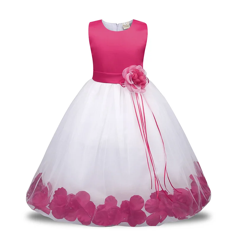 Одежда для девочек пасхальное платье для девочек от 12 до 18 месяцев до 8 лет, вечерние платья для маленьких девочек, розовое, красное, бордовое, белое и синее Свадебное Платье До Колена - Цвет: 10