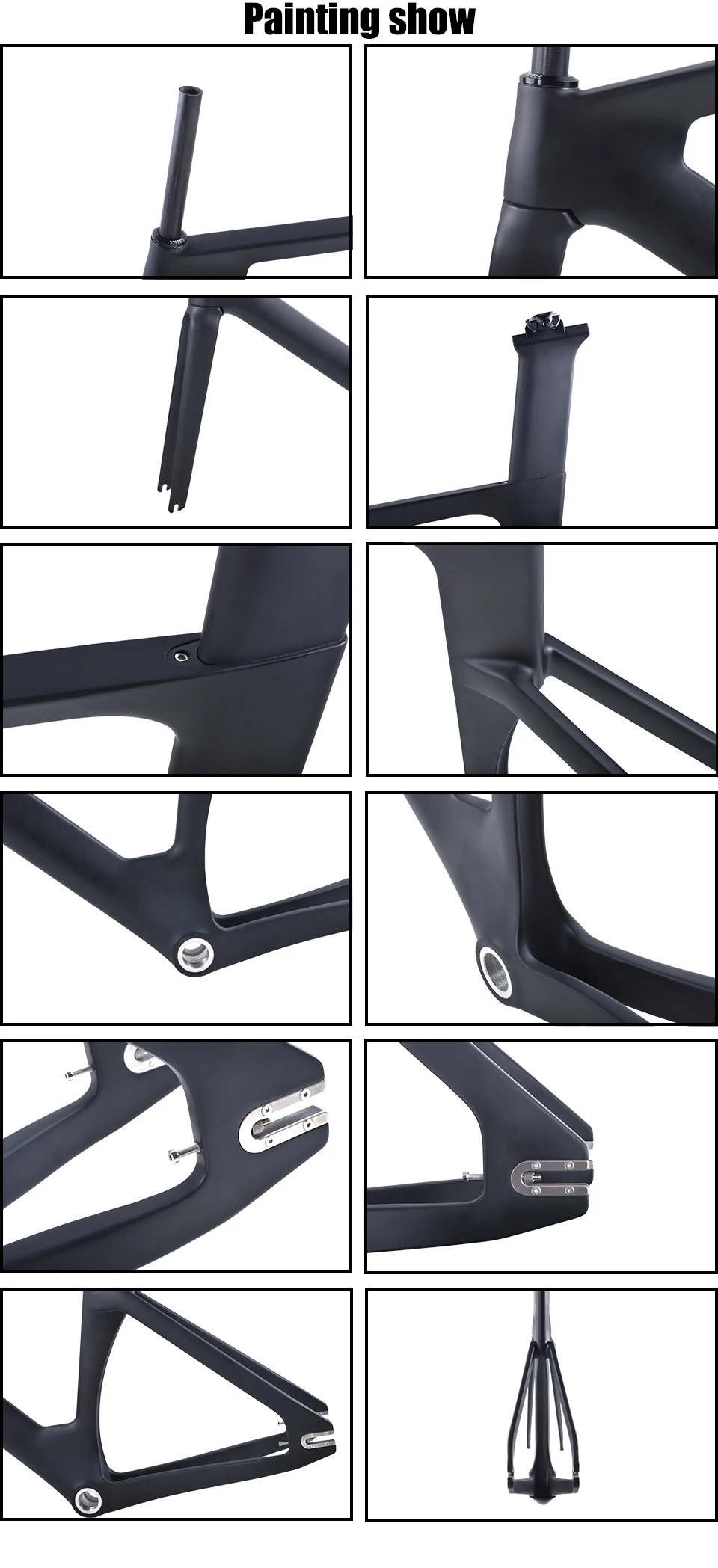 Perfect 2018 Carbon Track Frame Carbon Fiber Fixed Gear bike frame Carbon Racing Tracking bike Frameset 49/51/54cm with fork seatpost 6