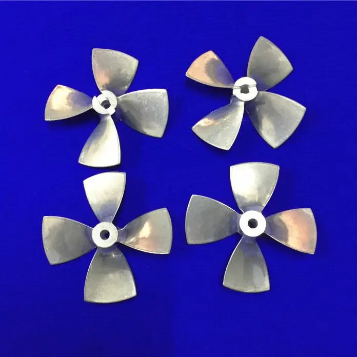 Free Shipping 4mm RC Boat Metal Propeller Zinc Alloy 4 Blades Propeller