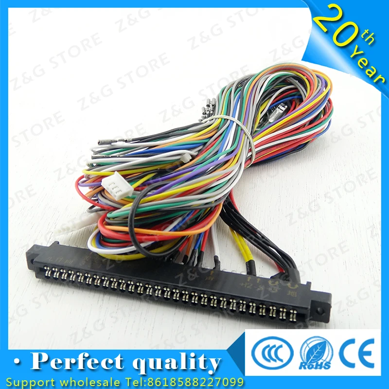 

free shipping Jamma Harness with 5, 6 action button wires/Jamma 28 pin with 5,6 buttons wires for arcade game machine/cabinet