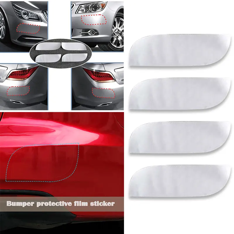 

Car Decals Car Sticker Universal Protector Films Paint Scratch Protector Front Rear 4pcs Bumper Durable Cars