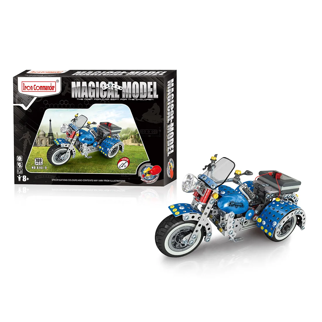 

Rear Tricycle Shape Metal Assembly Building Blocks DIY Steam Stem Toy Construction Engineering Kits Christmas Gift Toys For Kid