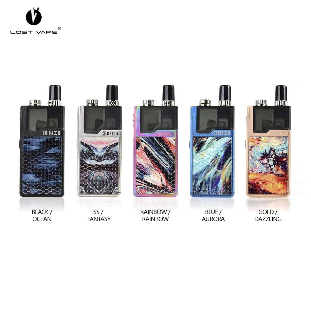 

Original LostVape Orion Q Kit 950mAh Built-in Battery 2ml Pod Cartridge with 1.0 Ohm Kanthal Replaceable Pod system e-cig Vape