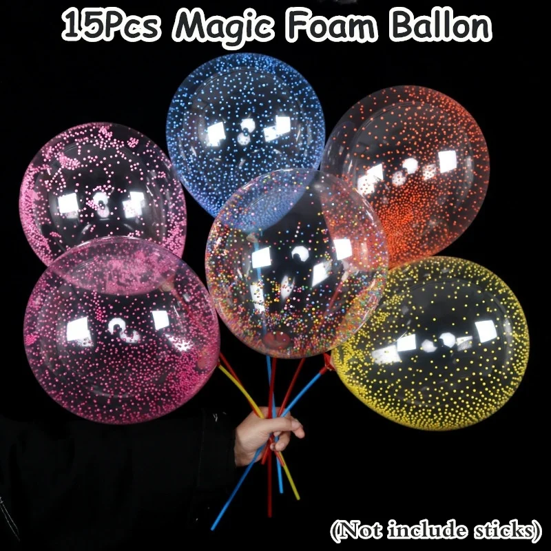 

15PCS Magic Bubble Balloon with Support Rod Inflatable Balloon Wholesale Network Red Foam Latex Balloon