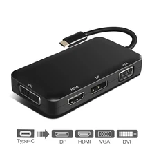 1080 P 4 K USB c к HDMI адаптер 4 в 1 3,1 тип-c к VGA конвертер DVI USB c к DP для Macbook проектор HDTV