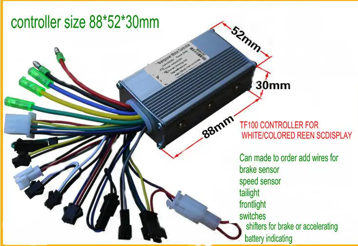 ЖК-дисплей белый/цветной экран с переключателем и контроллером 24v36v48v60v250w350w Электрический велосипед Скутер MTB трехколесный велосипед подвижные части