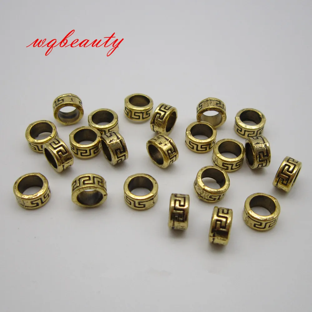 6000 pcs 황금 도금 스타일 끈으로 묶은 dreadlock 비드 클립 커프 약 5.8mm 내부 구멍