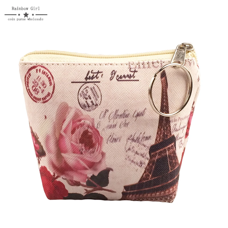 

Bag Coin purse wallet ladies3D printing Wallets For Womens Pari Pattern Female fashion cute small zipper bag for women