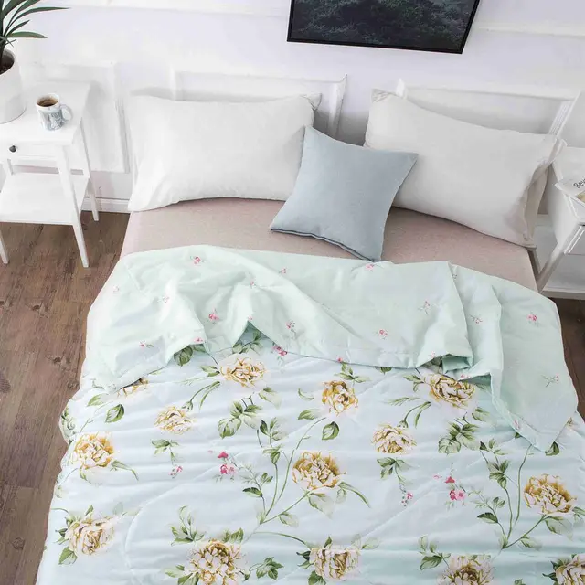 Kids Bed Quilt White and Yellow Stripe Summer Quilt Bedspread Kids