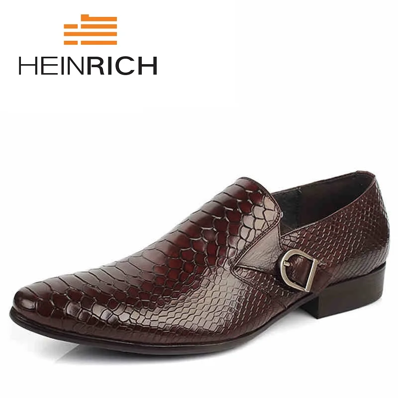 

HEINRICH Hot Sale Fashion Brand Formal Mens Dress Shoes Men Luxury Shoes Office Crocodile Pattern Shoes Calcado Masculino