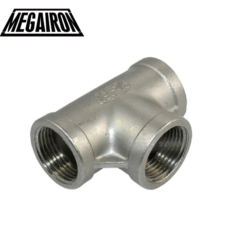 Резьбовые фитинги MEGAIRON 3/4 дюйма тройник 3 way F/F нержавеющая сталь SS 304 гнездо x 57