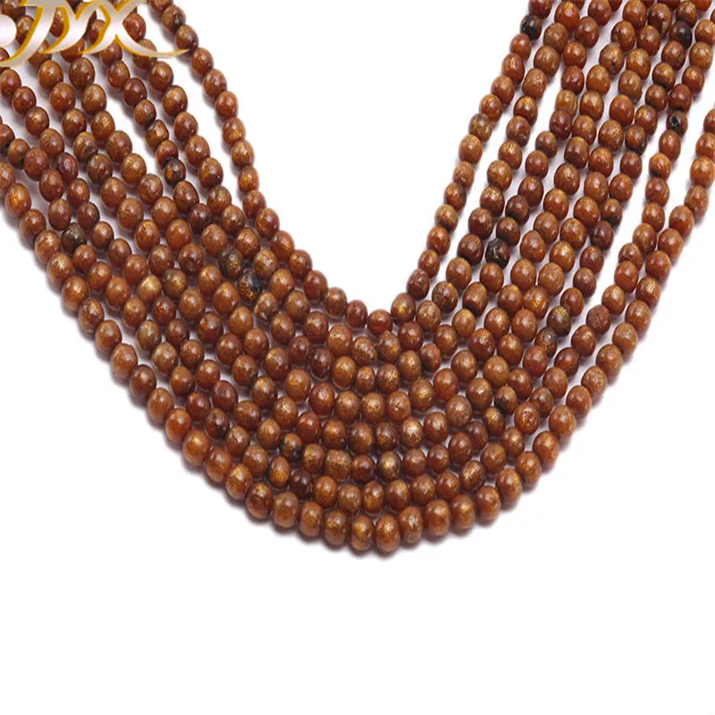 

JYX Elegant 5mm nature Round Golden Coral Beads Loose Gemstone strand 16inch DIY necklace bracelet jewelry