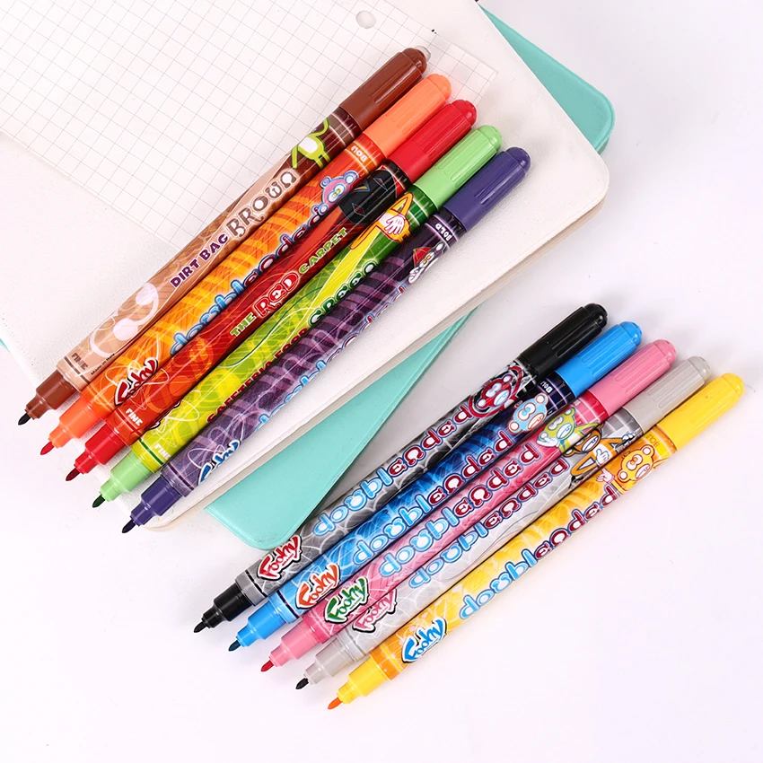 10 шт. набор акварельных ручек с двумя головками, ручка для рисования, можно мыть мелки, ручка для рисования манги, школьные принадлежности для рисования