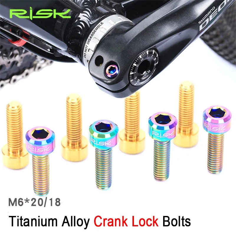 

RISK 4pcs M6x20mm M6*18mm M6*16mm MTB Bicycle Titanium Alloy Crank Bolts Disc Brake Caliper Fixing Screws for Road Mountain Bike