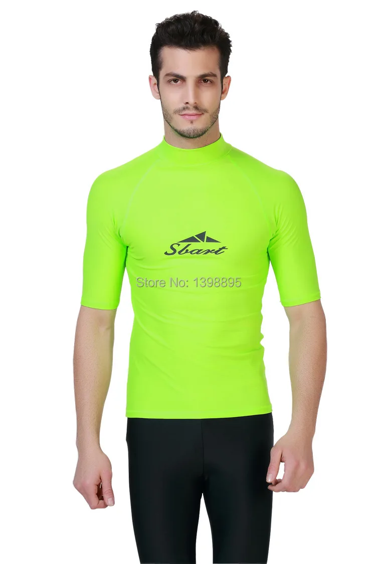 Sbart UPF 50+ men tight fit swimwear short sleeve diving wetsuit swim