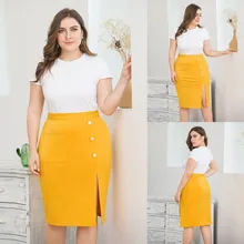Женская юбка с завязками на талии, с разрезом по бокам, желтая, сексуальная, миди, Однотонная юбка, женская, s, летняя, с высокой талией, прямая юбка