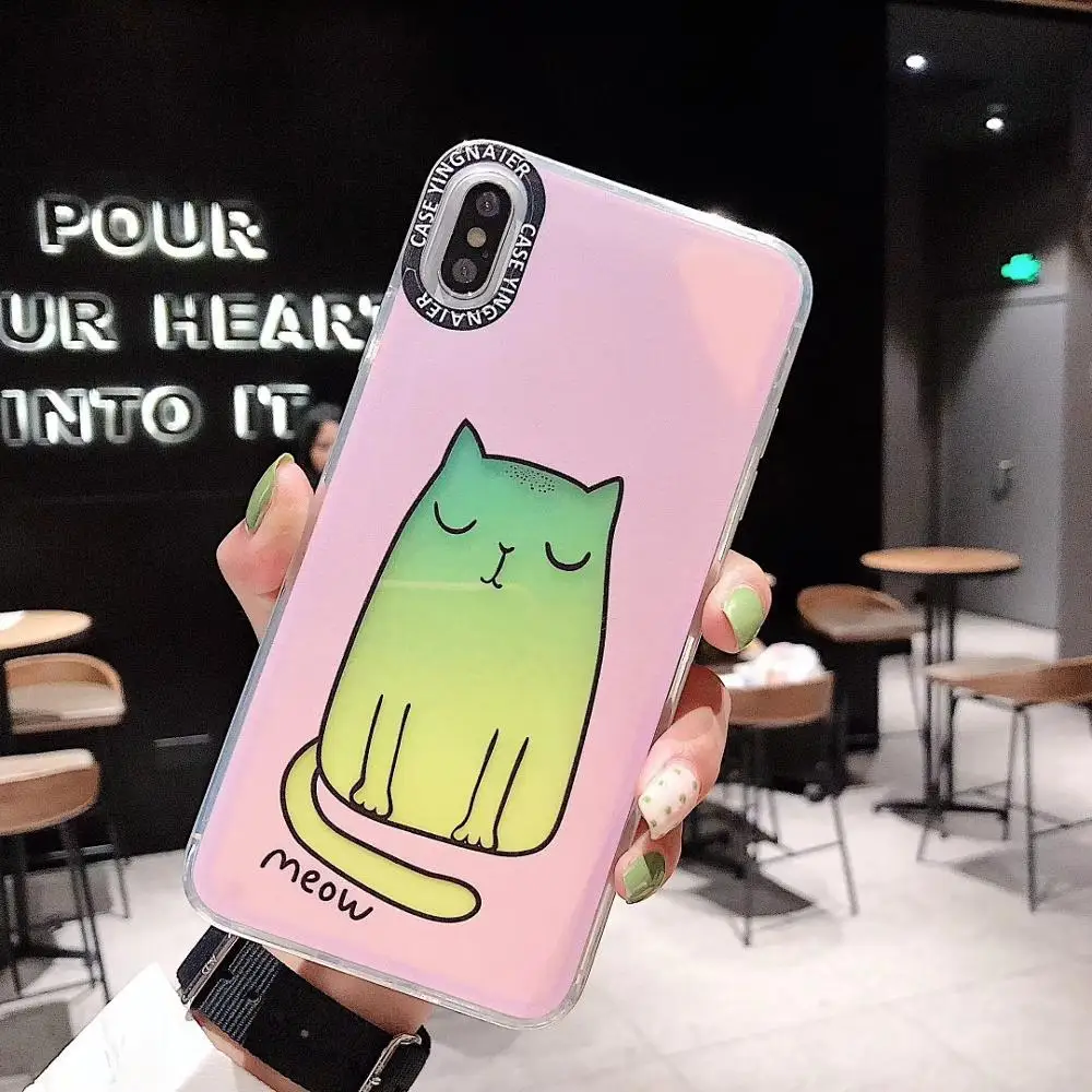 Светящийся чехол с жидким песком для iphone 6 7 8 Plus X XR XS MAX задняя крышка 6plus 7plus plus XSMax