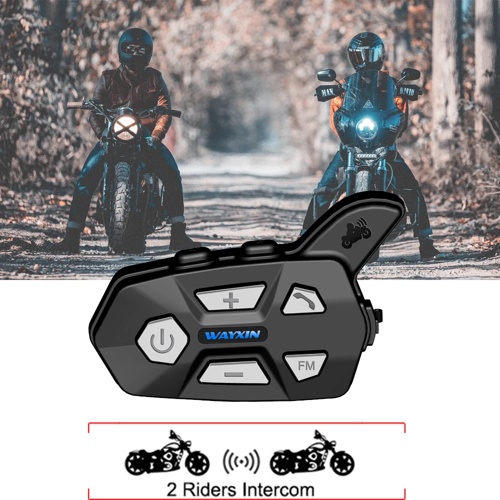 Гарнитура для шлема WAYXIN Bluetooth 2 входа домофон мотоцикла 1 шт. R5 мотоцикл FM